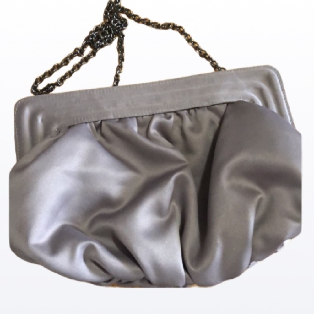 La Regal small grey purse with chain crossbody special Occassion bag clutch